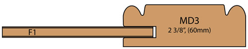 cross section of Colchester  cabinet door